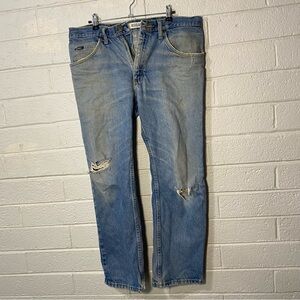 Lee Jeans 34 Waist 29 Inseam Regular Fit Men’s Faded Distressed Ripped Worn